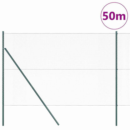 vidaXL Zaunpfosten Grün 50 x 1,6 m (13 mm Maschen) Stahl und PVC
