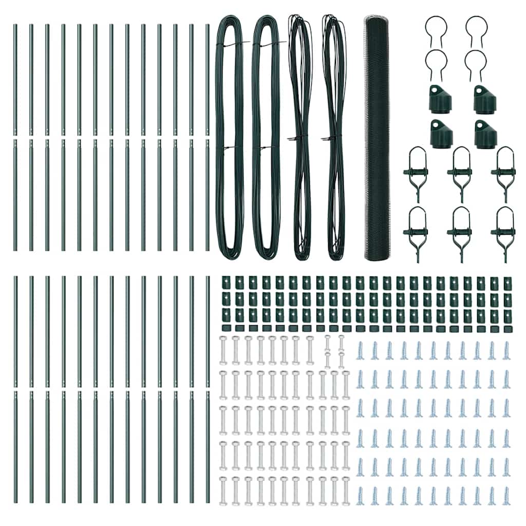 Zaunpfosten Grün 50 x 1,6 m (25 mm Maschenweite) Stahl und PVC