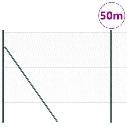 Zaunpfosten Grün 50 x 1,6 m (25 mm Maschenweite) Stahl und PVC