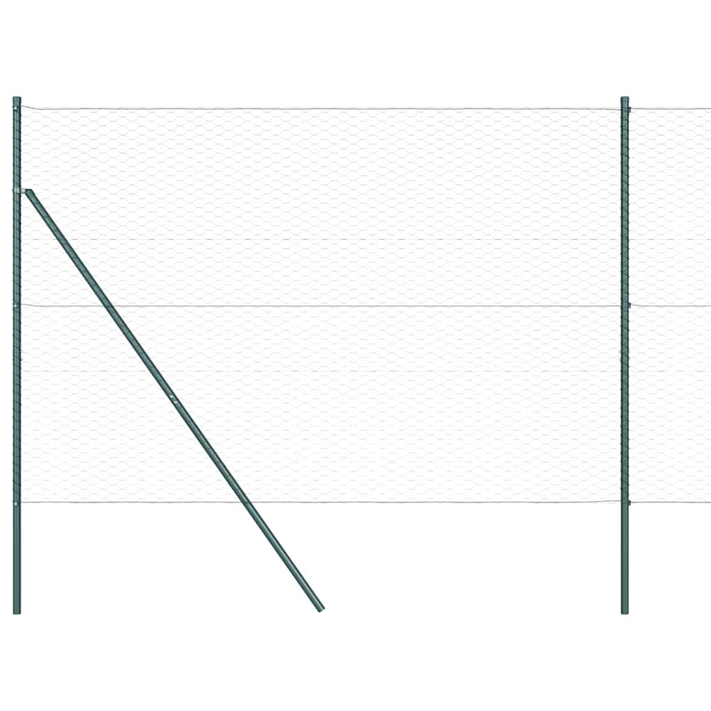 vidaXL Zaunpfosten Grün 50 x 1,6 m (36 mm Gitter) Stahl und PVC