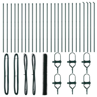 vidaXL Zaunpfosten Grün 50 x 1,6 m (36 mm Gitter) Stahl und PVC