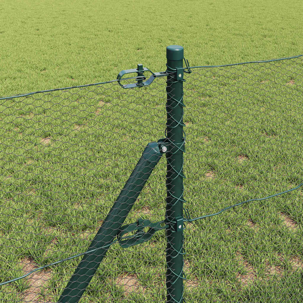 vidaXL Zaunpfosten Grün 100 x 0,5 m (13 mm Netz) Stahl und PVC