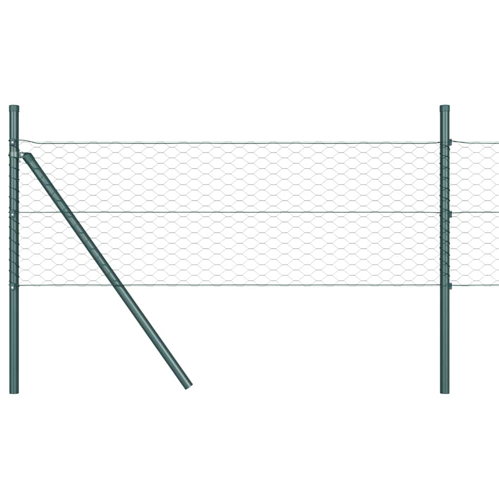vidaXL Zaunpfosten Grün 100 x 0,5 m (36 mm Maschenweite) Stahl und PVC