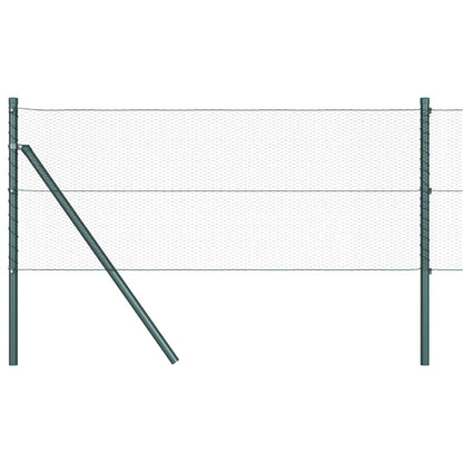 vidaXL Zaunpfosten Grün 100 x 0,8 m (13 mm Maschenweite) Stahl und PVC