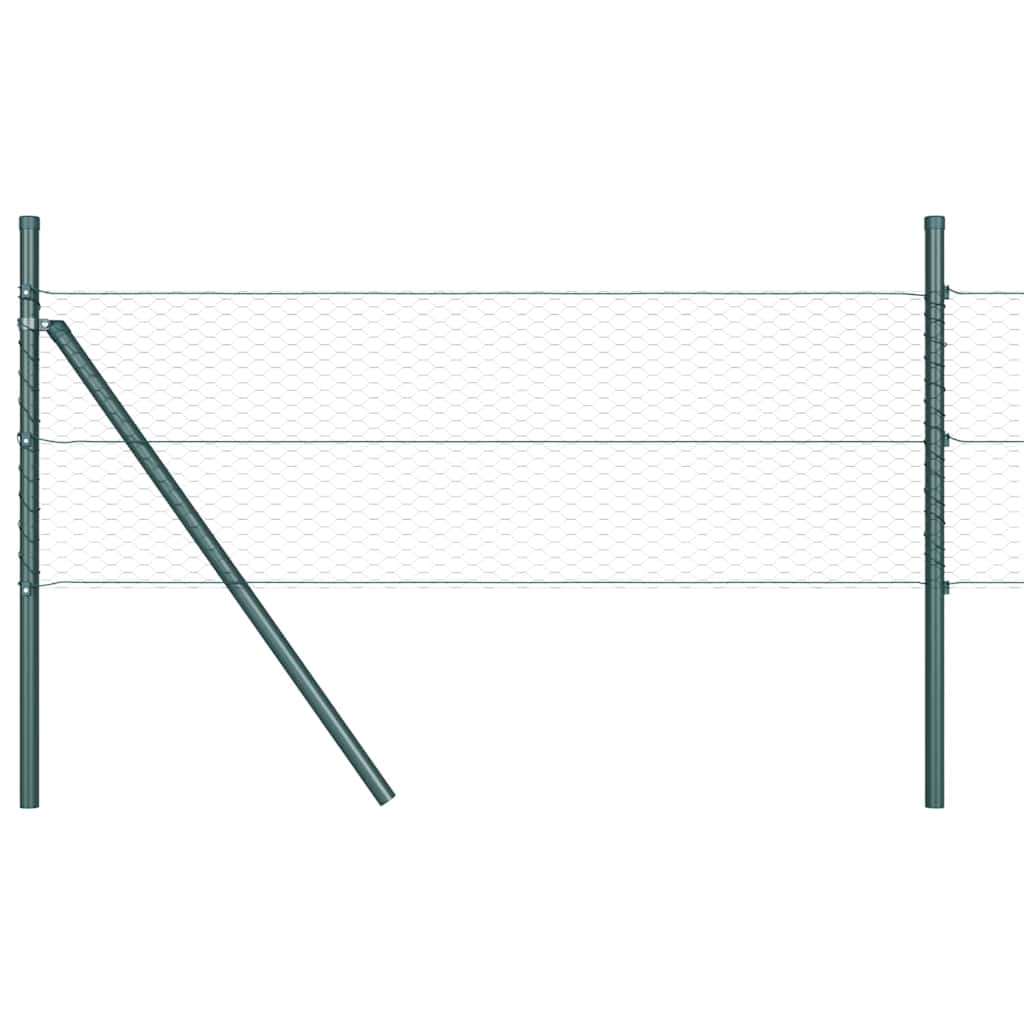 vidaXL Zaunpfosten Grün 100 x 0,8 m (25 mm Gitter) Stahl und PVC