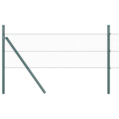 vidaXL Zaunpfosten Grün 100 x 0,8 m (25 mm Gitter) Stahl und PVC