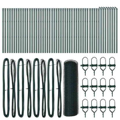 vidaXL Zaunpfosten Grün 100 x 0,8 m (25 mm Gitter) Stahl und PVC
