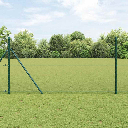 vidaXL Zaunpfosten Grün 100 x 1 m (13 mm Maschenweite) Stahl und PVC