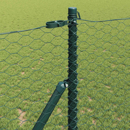 vidaXL Zaunpfosten Grün 100 x 1 m (36 mm Maschenweite) Stahl und PVC
