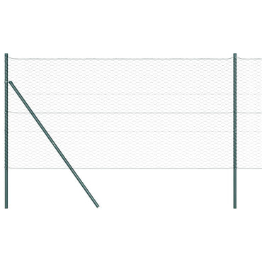 vidaXL Zaunpfosten Grün 100 x 1 m (36 mm Maschenweite) Stahl und PVC