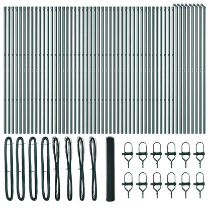Zaunpfosten Grün 100 x 1,4 m (25 mm Maschenweite) Stahl und PVC