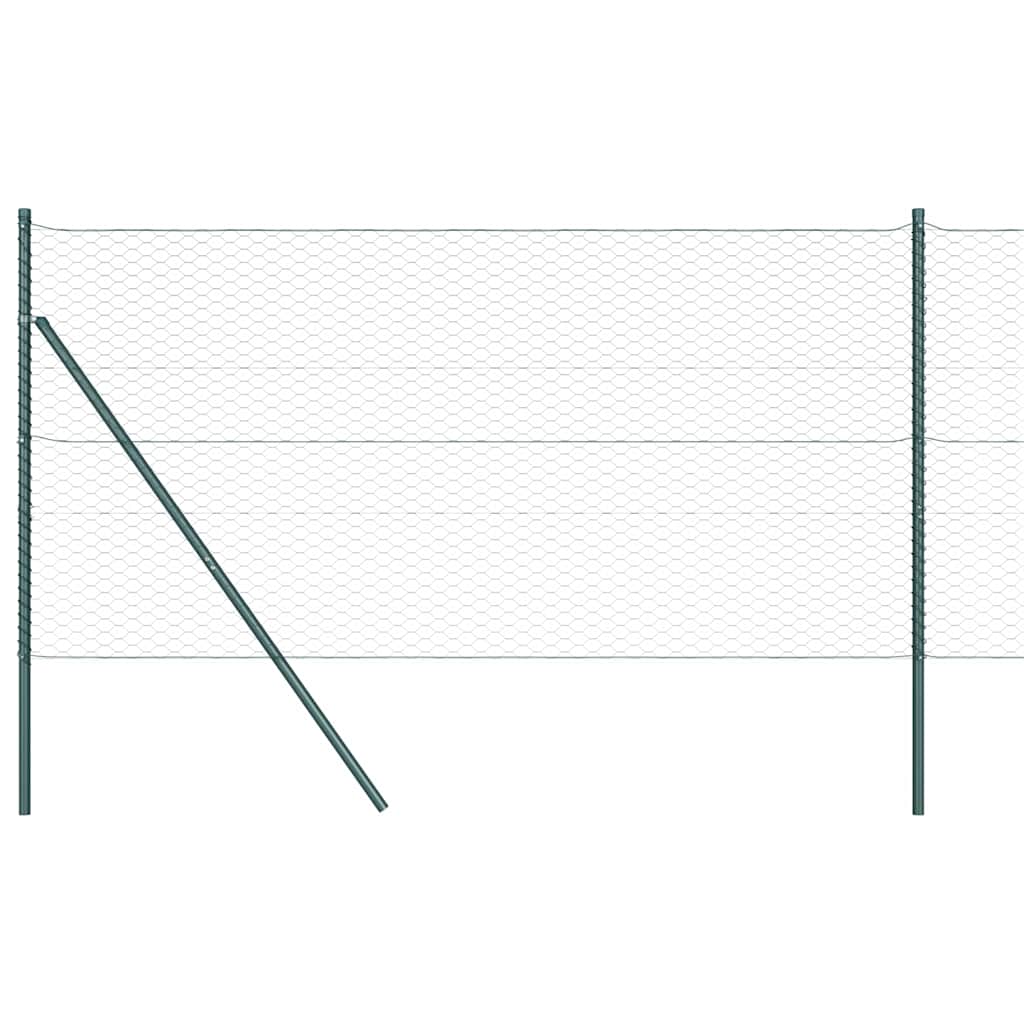 vidaXL Zaunpfosten Grün 100 x 1,4 m (36 mm Maschenweite) Stahl und PVC