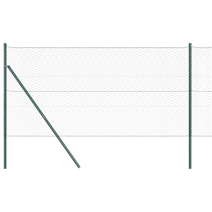 vidaXL Zaunpfosten Grün 100 x 1,4 m (36 mm Maschenweite) Stahl und PVC