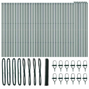 vidaXL Zaunpfosten Grün 100 x 1,4 m (36 mm Maschenweite) Stahl und PVC