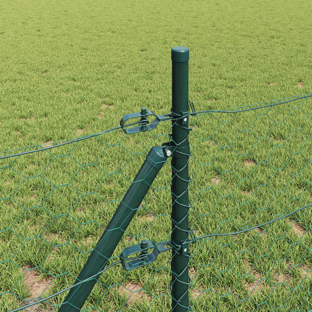 vidaXL Zaunpfosten Grün 100 x 1,4 m (50 mm Maschen) Stahl und PVC