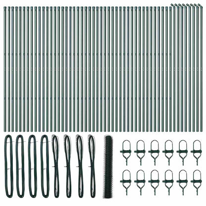 vidaXL Zaunpfosten Grün 100 x 1,4 m (50 mm Maschen) Stahl und PVC