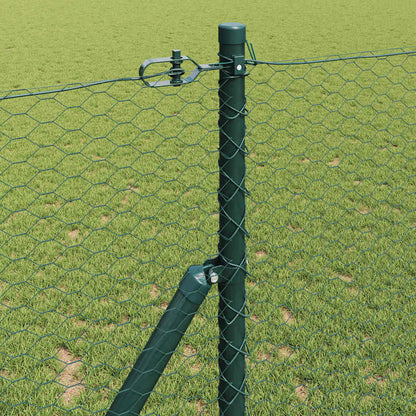 vidaXL Zaunpfosten Grün 100 x 1,5 m (25 mm Maschenweite) Stahl und PVC