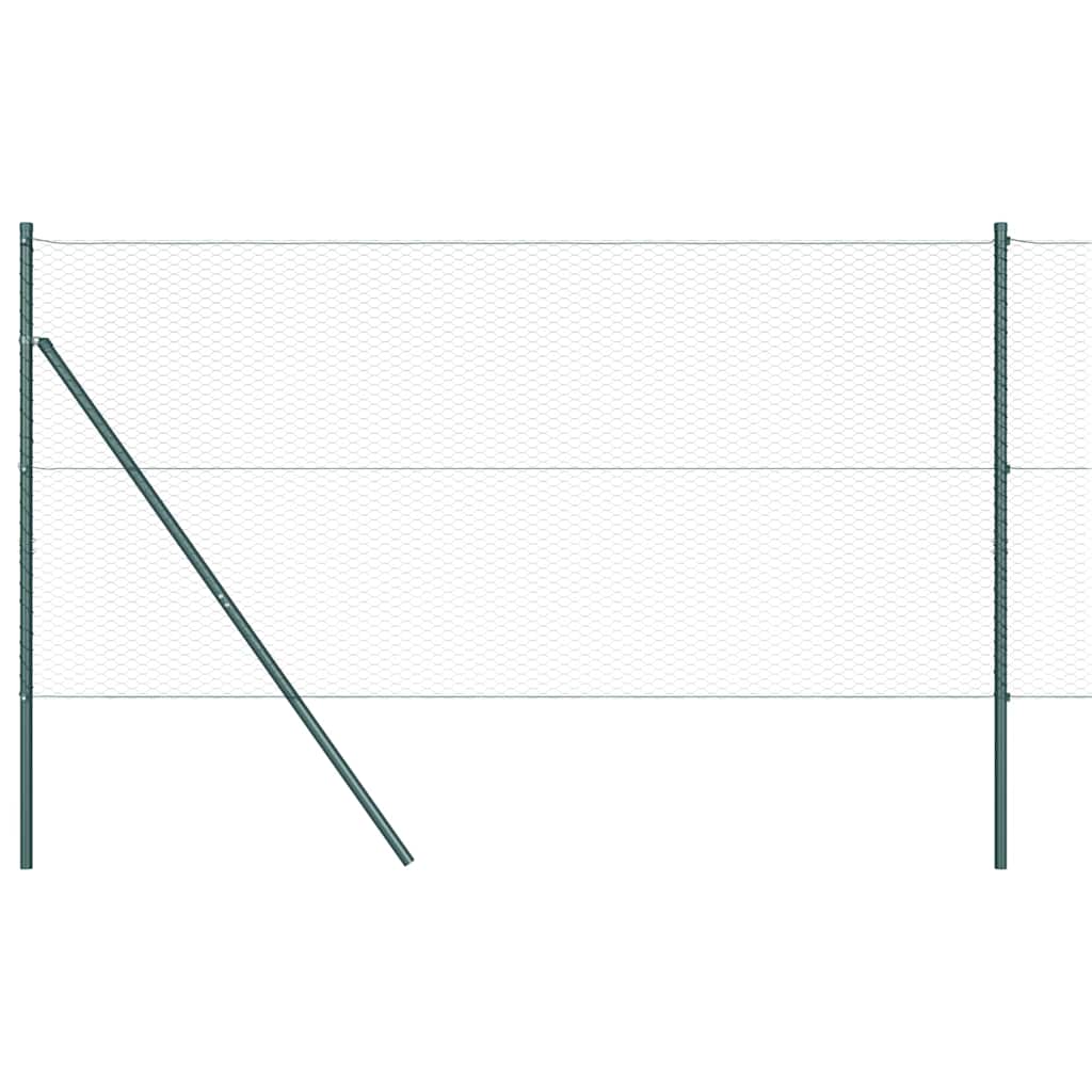 vidaXL Zaunpfosten Grün 100 x 1,5 m (25 mm Maschenweite) Stahl und PVC