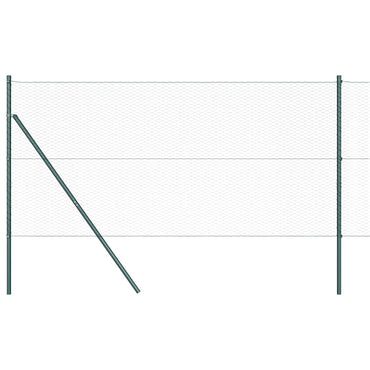 vidaXL Zaunpfosten Grün 100 x 1,5 m (25 mm Maschenweite) Stahl und PVC