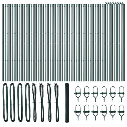 vidaXL Zaunpfosten Grün 100 x 1,5 m (25 mm Maschenweite) Stahl und PVC