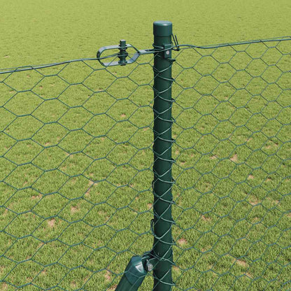 vidaXL Zaunpfosten Grün 100 x 1,5 m (36 mm Maschenweite) Stahl und PVC