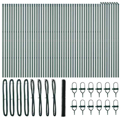 vidaXL Zaunpfosten Grün 100 x 1,5 m (36 mm Maschenweite) Stahl und PVC