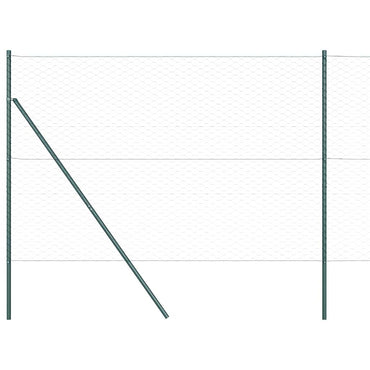 vidaXL Zaunpfosten Grün 100 x 1,5 m (50 mm Maschenweite) Stahl und PVC