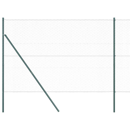vidaXL Zaunpfosten Grün 100 x 1,6 m (36 mm Maschen) Stahl und PVC