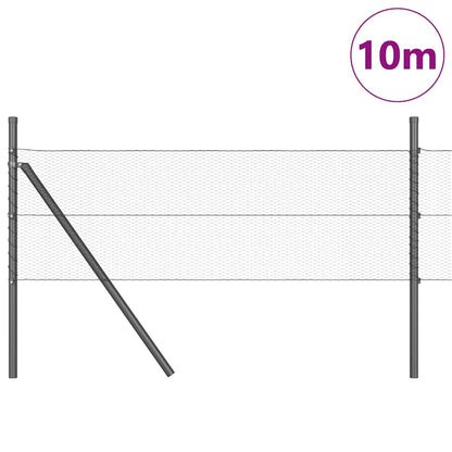 vidaXL Zaunpfosten Grau 10 x 0,4 m (13 mm Mesh) Stahl und PVC
