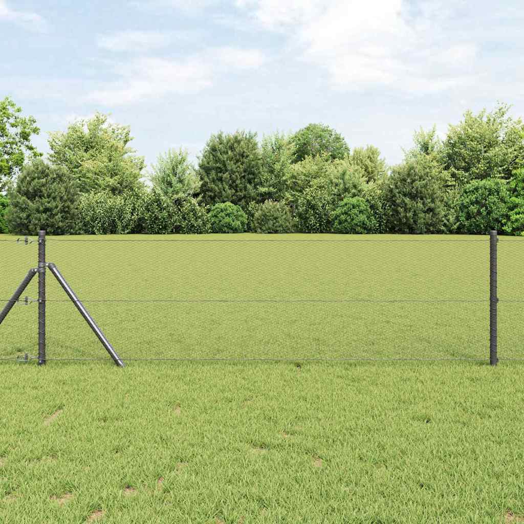vidaXL Zaunpfosten Grau 10 x 0,6 m (13 mm Maschen) Stahl und PVC