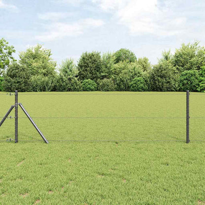 vidaXL Zaunpfosten Grau 10 x 0,6 m (25 mm Maschen) Stahl und PVC