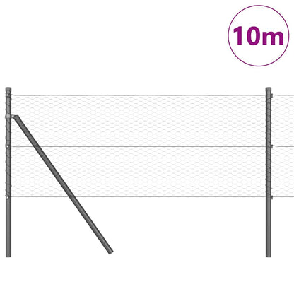 vidaXL Zaunpfosten Grau 10 x 0,6 m (25 mm Maschen) Stahl und PVC