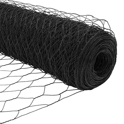 Zaunpfosten Grau 10 x 0,6 m (36 mm Netz) Stahl und PVC