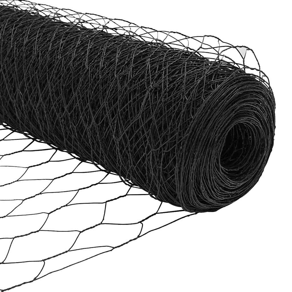vidaXL Zaunpfosten Grau 10 x 0,6 m (50 mm Maschen) Stahl und PVC
