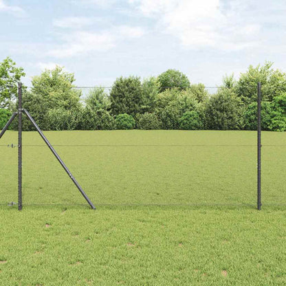 vidaXL Zaunpfosten Grau 10 x 1 m (13 mm Maschen) Stahl und PVC
