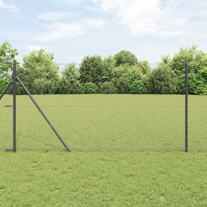vidaXL Zaunpfosten Grau 10 x 1 m (36 mm Maschen) Stahl und PVC