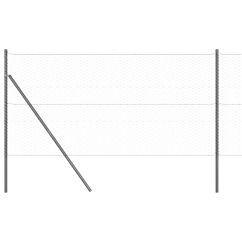 Zaunpfosten Grau 10 x 1,2 m (36 mm Netz) Stahl und PVC