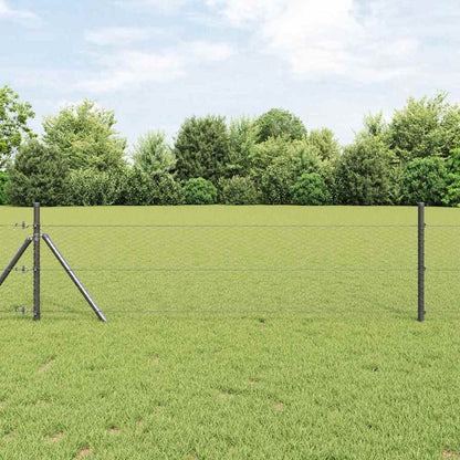 vidaXL Zaunpfosten Grau 25 x 0,5 m (25 mm Netz) Stahl