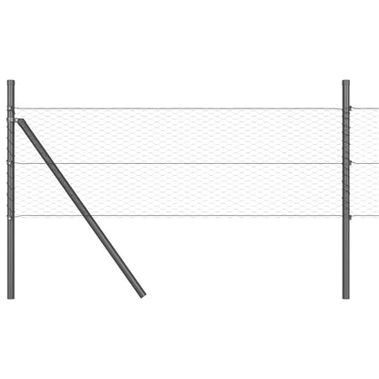 vidaXL Zaunpfosten Grau 25 x 0,5 m (25 mm Netz) Stahl