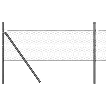 vidaXL Zaunpfosten Grau 25 x 0,5 m (36 mm Netz) Stahl