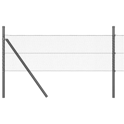 Zaunpfosten Grau 25 x 0,8 m (13 mm Mesh) Stahl und PVC