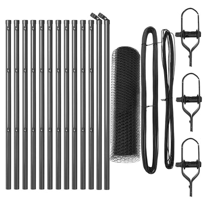 Zaunpfosten Grau 25 x 0,8 m (25 mm Mesh) Stahl und PVC