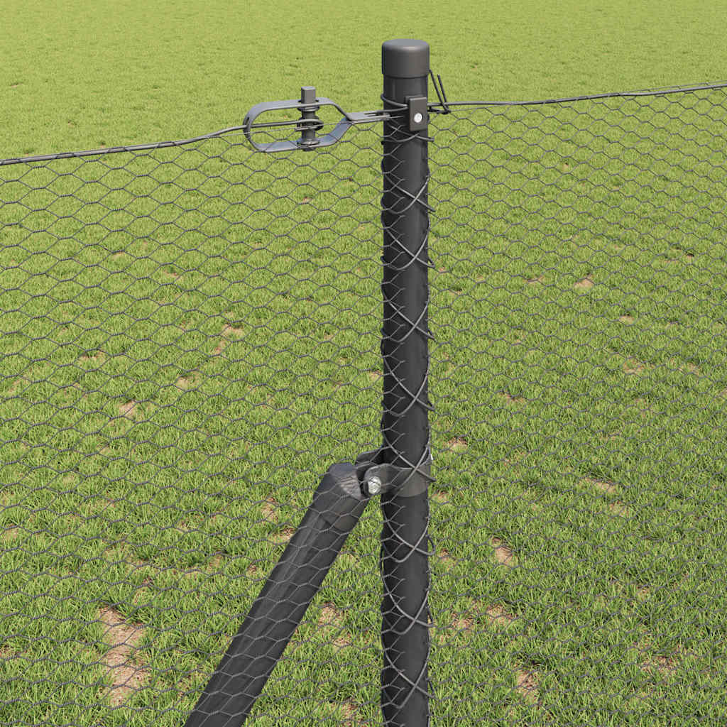 vidaXL Zaunpfosten Grau 25 x 1 m (13 mm Gewebe) Stahl
