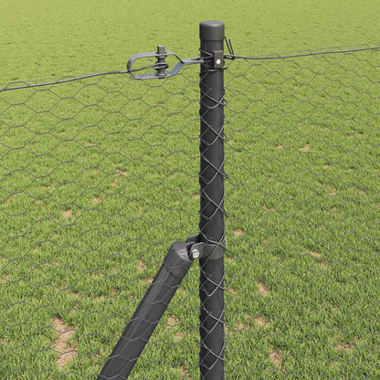 vidaXL Zaunpfosten Grau 25 x 1 m (25 mm Maschen) Stahl