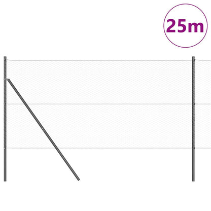 vidaXL Zaunpfosten Grau 25 x 1 m (25 mm Maschen) Stahl