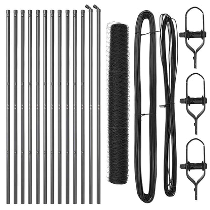 vidaXL Zaunpfosten Grau 25 x 1,2 m (36 mm Netz) Stahl