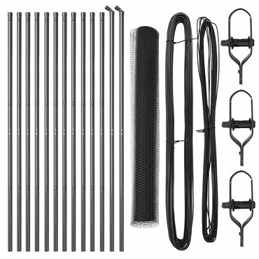vidaXL Zaunpfosten Grau 25 x 1,4 m (13 mm Mesh) Stahl und PVC