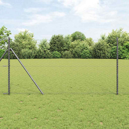 vidaXL Zaunpfosten Grau 25 x 1,4 m (50 mm Mesh) Stahl und PVC