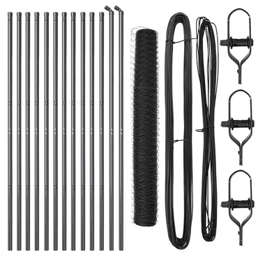 vidaXL Zaunpfosten Grau 25 x 1,4 m (50 mm Mesh) Stahl und PVC