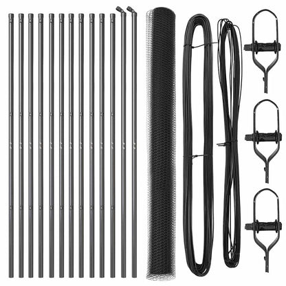 Zaunpfosten Grau 25 x 1,5 m (13 mm Maschenweite) Stahl